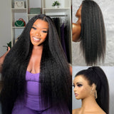 Perruque frontale Invisible Strap 360 Skin Melt Lace Wig 2.0 en cheveux humains, sans nœuds, dentelle prédécoupée, Kinky