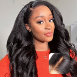 Perruque frontale Invisible Strap 360 Skin Melt Lace Wig 2.0 en cheveux humains, sans nœuds, dentelle prédécoupée, Kinky