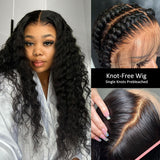 Perruque Lace Front Cheveux Naturels Ondulés Pré-épilée, Effet « Melt » Sans Nœuds