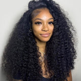 Perruque en cheveux humains naturelle indétectable sans nœuds avec boucles birmanes