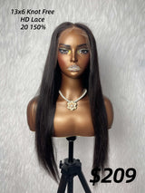 {DESTOCKAGE-DERNIÈRE-PIÈCE} Perruque Lace Front Lisse en Cheveux Humains HD 13x6 Sans Nœuds