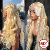 {50 % de réduction} Perruque Lace Front 13x4 Blonde 613 en Cheveux Humains | Body Wave