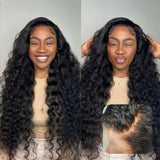 Perruque frontale en cheveux humains ondulés, sans nœuds, en dentelle prédécoupée 2.0, avec sangle invisible à 360° pour un effet "peau fondue"