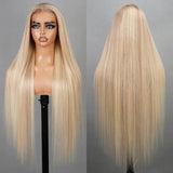Zarina | Perruque Lace Front Cheveux Naturels Blond Platine Mèches P10/613