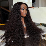 {Soldes monstres} Perruque frontale Deep Wave 13x6 en cheveux humains avec dentelle transparente, densité 250 %