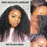 {1 Acheté = 1 Offert} Perruque Frontale Bouclée Lace Skin Melt + Délicate Ligne de Cheveux