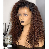 {50 % de réduction} Perruque Frontale Ombrée Marron 13X6 Effet Peau avec Ligne de Cheveux Délicate