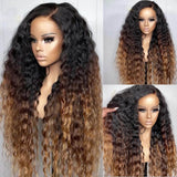 {Vente Flash} Perruque Lace Frontale 360 Cheveux Humains 250% Invisible Ombrée Ondulée