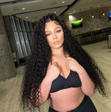 {Soldes monstres} Perruque Lace Front 360 à bretelles invisibles, 250% cheveux humains, bouclée