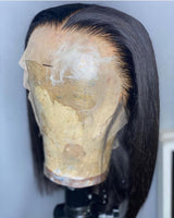 Perruque Bob en cheveux humains pré-épilés, dentelle transparente, casquette pleine dentelle