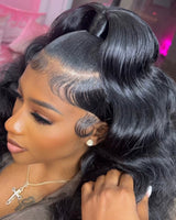 {Vente exceptionnelle} Perruque frontale 13x6 Full Hair en dentelle transparente, 250 % de densité, cheveux humains, Loose Deep Wave