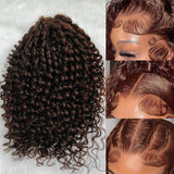 SANS NŒUDS - Perruque frontale 13x6 en cheveux humains pré-épilés effet "peau fondue" | Boucles espagnoles en tire-bouchon