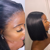 Perruque Bob Lace Front 13*6 Effet « Peau Fondue » Invisible, Dentelle Suisse Invisible + Nœuds Invisibles