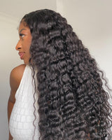 Perruque en cheveux humains naturelle sans nœuds, pleine dentelle, pré-épilée, boucles lâches