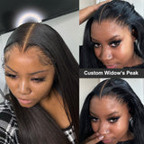 Perruque Lace Front à Colle Fondue de 13x6, Ligne des Cheveux en V Préformée et Personnalisée