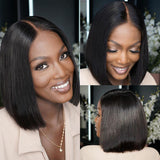 {50 % de réduction} Perruque Lace Front 13x6 Cheveux Humains 250 % Lisses Carré