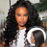 Perruque Lace Front sans colle 13x6 en cheveux crépus lâches (Skin Melt), bonnet ajusté