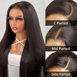 SANS NŒUDS - Perruque frontale en cheveux naturels pré-épilés 13x6 en dentelle fondue | Yaki