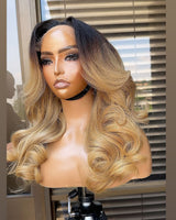 Perruque Lace Front Cheveux Humains Chic Ombré Blond 13x4 | 13x6