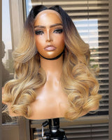 Perruque Lace Front Cheveux Humains Chic Ombré Blond 13x4 | 13x6