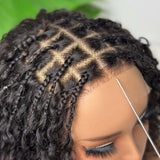 Perruque Lace Front pré-tressée 5x5 HD Skin Melt Glueless en cheveux humains