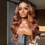 Ebony | Perruque Lace Frontale 360 en Cheveux Humains Brun Cuivré Ombré Fondu