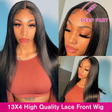 Ella | Perruque Lace Front 13X4 avec Faux Cuir Chevelu Diamant | Lisse Soyeux