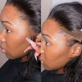 Perruque Lace Front Cheveux Naturels 3D 13x4 FRONTALE Complète Prédécoupée Raide Brune Effet Peau Fondue