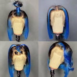 Billie | Perruque Lace Bob Cheveux Humains Vierges Bleu Vif