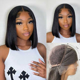 Perruque Bob Lace Frontale Cheveux Humains 13x6 3D FULL FRONTAL Effet Peau Fondue Pré-épilée