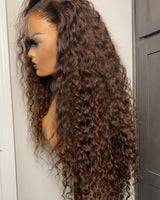 {1 acheté = 1 offert} Perruque Lace Frontale Brun Teintée avec Cheveux Bébé Délicats