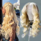 Pénélope | Perruque frontale 3D 13x6 en cheveux humains blonds 613 pré-épilée avec dentelle HD | Body Wave