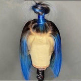 Billie | Perruque Lace Bob Cheveux Humains Vierges Bleu Vif