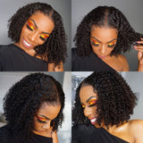 Jenny | Perruque Lace Front BOB en Cheveux Humains Vierge Pré-plumée Densité 250% | Bouclés Crépu