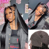 {Vente Flash} Perruque Lace Frontale 13x4 3D FULL FRONTAL Cheveux Humains Raides Pré-épilés Effet Peau fondue