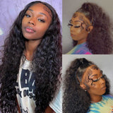 Perruque de cheveux humains Lace Front avec dentelle Skin Melt pré-épilée 3D FULL FRONTAL 13x6 | Water Wave