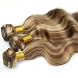 Extensions de Cheveux Humains de Haute Qualité, Mèches Colorées avec Reflets