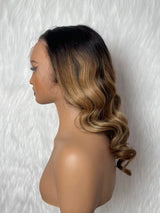 {LAST-PIECE-CLEARANCE} 13X6 Knot-Free Ombre Auburn Brown Fitted Skin Melt Lace Body Wave Human Hair Wig