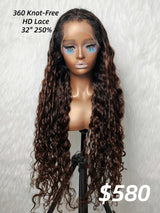 {DERNIÈRE-CHANCE} Perruque Lace Front 360 HD 360 sans nœuds, avec bordure ondulée indienne Ombre et cheveux humains naturels, de la marque Lagos Hairline.