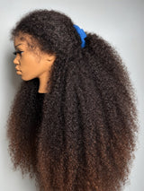 KNOT-FREE - 13x6 Skin Melt Lace Human Hair Cocoa Cloud Fluffy Kinky Curly Wig