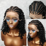 Perruque en cheveux humains sans colle avec dentelle transparente, tressée à l'avance, 9x6