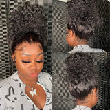 Perruque Lace Front "Skin Melt" à Capuchon Entièrement en Dentelle (Full Lace), Cheveux Humains Frisés Crépus, Ligne de Cheveux Délicate