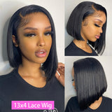 Perruque lace front coupe courte au carré noir de jais #1, en cheveux humains vierges, pré-épilée