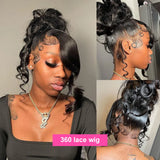 Angela| Perruque 360 Lace front en cheveux vierges naturels pré-épilés | Onde corporelle
