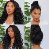 {Soldes exceptionnels} Perruque Lace Wig Cheveux Humains 250% Vague Desserrée Sangle Invisible 360 Lace