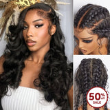 {50 % de réduction} Perruque Lace Wig entière HD Skin Melt ondulée en cheveux humains