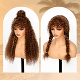 {Vente Exceptionnelle} Perruque Lace Transparente 4X4/13x4 250% Cheveux Humains Bouclés Avec Mèches