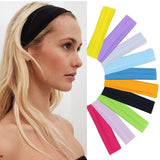 BANDEAU CHEVEUX FEMME TURBAN COULEUR UNIE ÉLASTIQUE