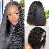 Perruque Frontale en Dentelle 13x6, Cheveux Humains Pré-épilés, Effet Fondant sur la Peau 2 en 1 | PERUQUE RÉVERSIBLE ONDULEE ET HUMIDE