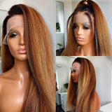 {Liquidation} Perruque Lace 360 à bretelles invisibles, cheveux humains 250 %, couleur Yaki